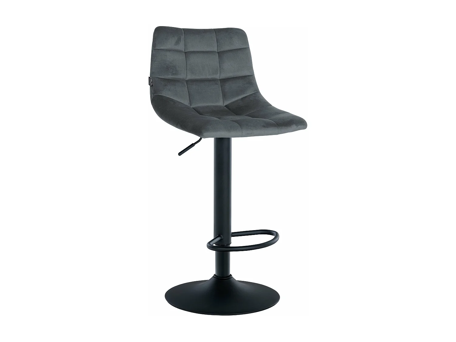 Tabouret de bar - Velours & Métal - Gris foncé - Jerry