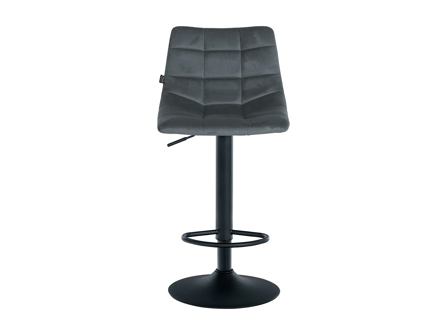 Tabouret de bar - Velours & Métal - Gris foncé - Jerry