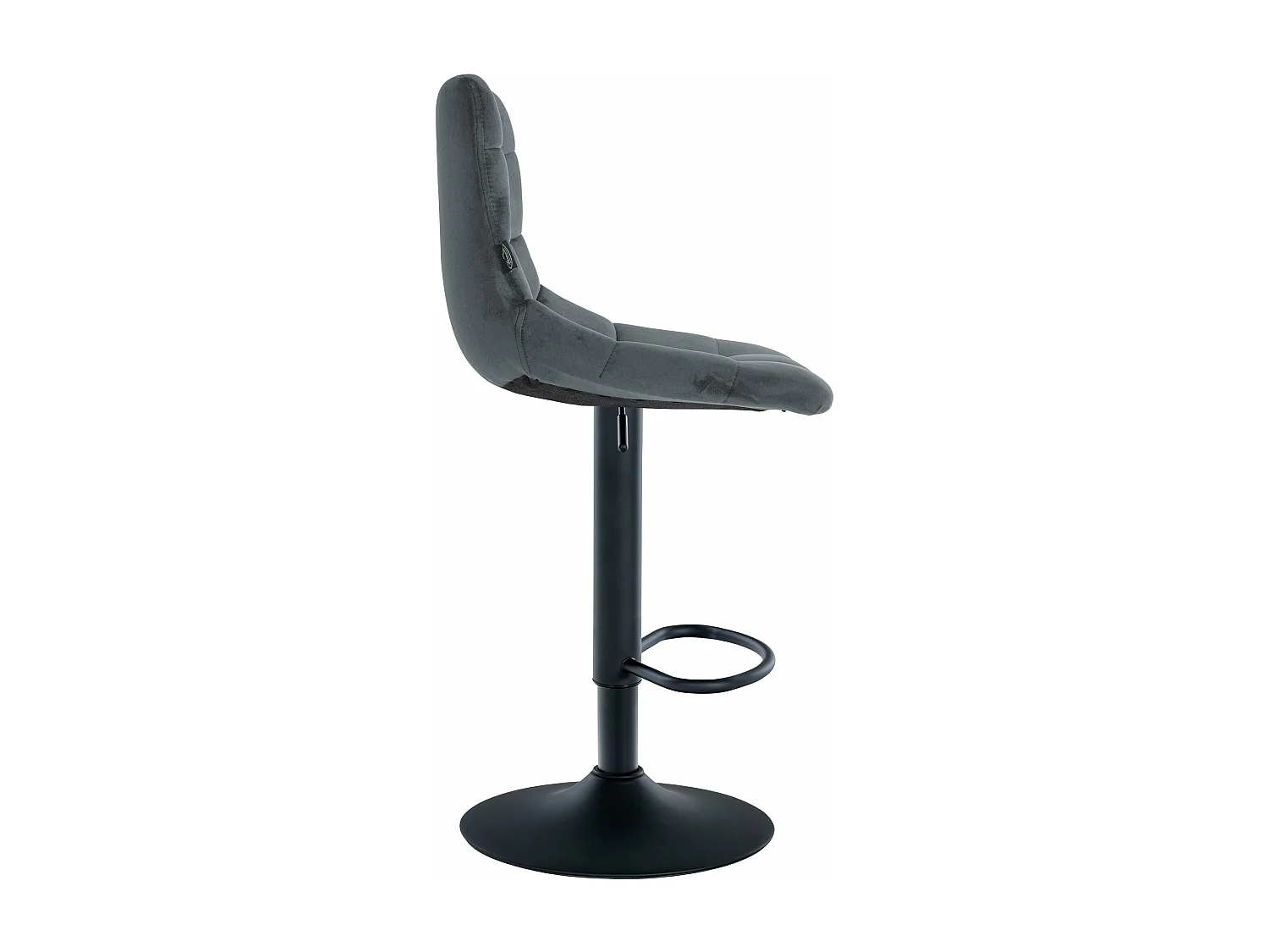 Tabouret de bar - Velours & Métal - Gris foncé - Jerry
