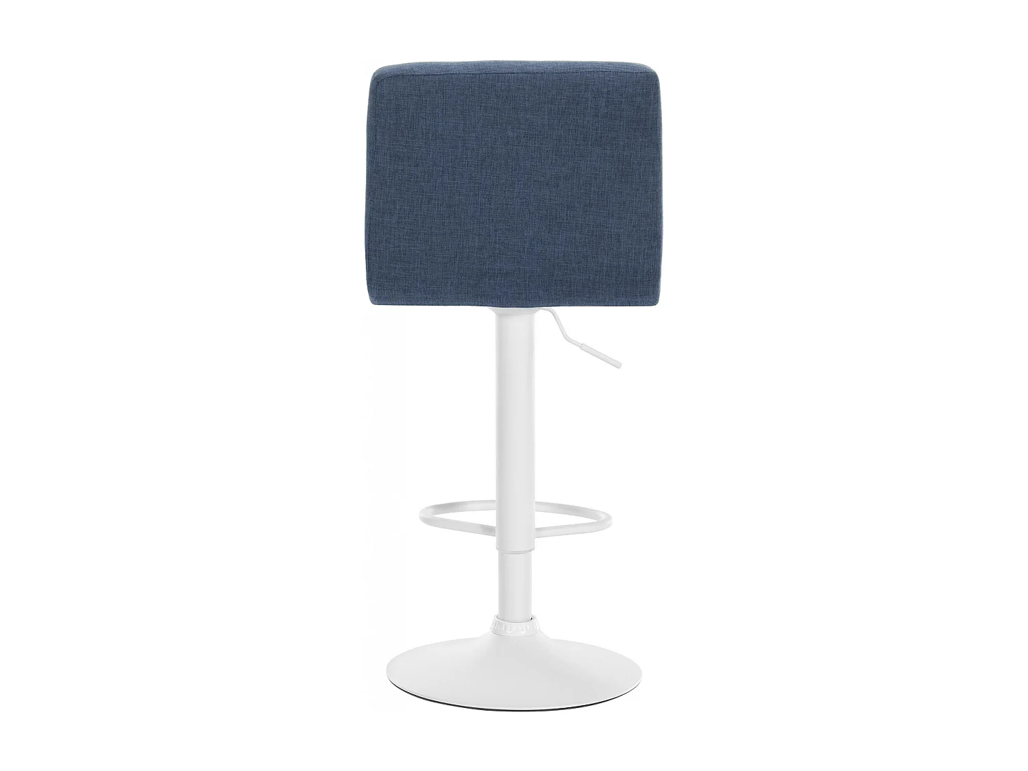 Lot de 2  Tabouret de bar - Tissu & Métal blanc mat - Bleu - Calma