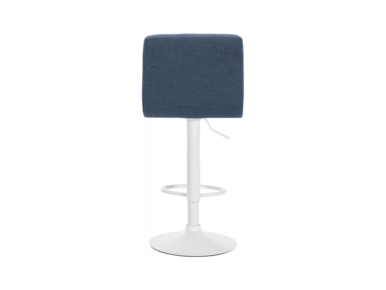 Lot de 2  Tabouret de bar - Tissu & Métal blanc mat - Bleu - Calma