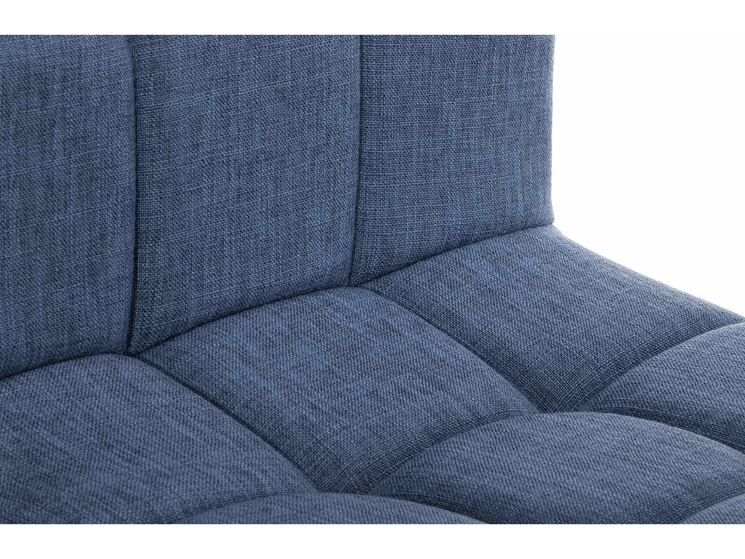 Lot de 2  Tabouret de bar - Tissu & Métal blanc mat - Bleu - Calma