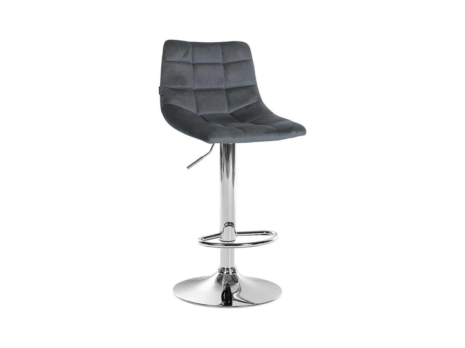 Tabouret de bar - Velours & Métal - Gris foncé - Jerry