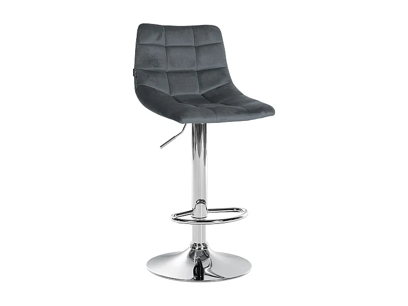 Tabouret de bar - Velours & Métal - Gris foncé - Jerry