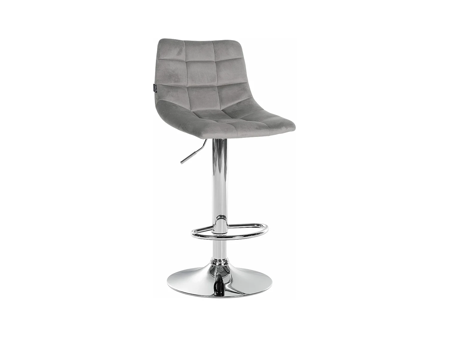 Tabouret de bar - Velours & Métal - Gris - Jerry