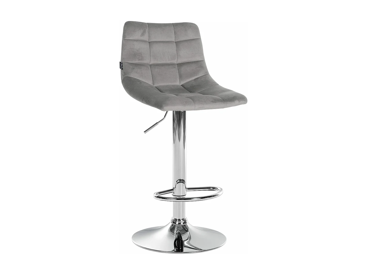 Tabouret de bar - Velours & Métal - Gris - Jerry