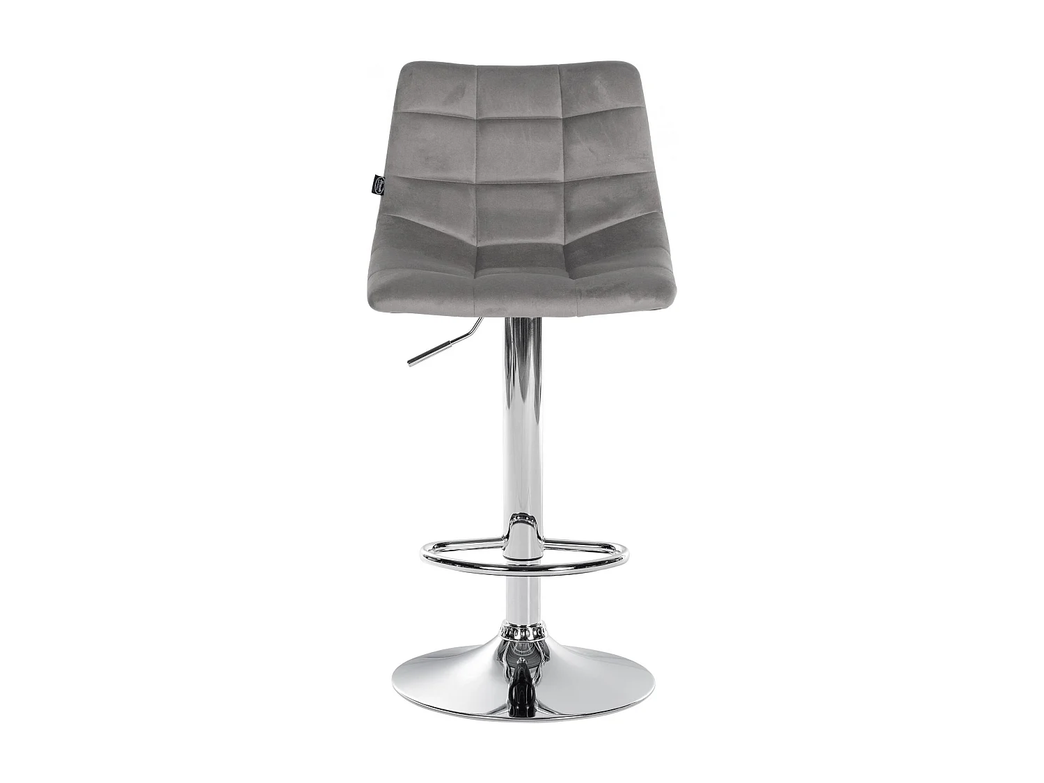 Tabouret de bar - Velours & Métal - Gris - Jerry