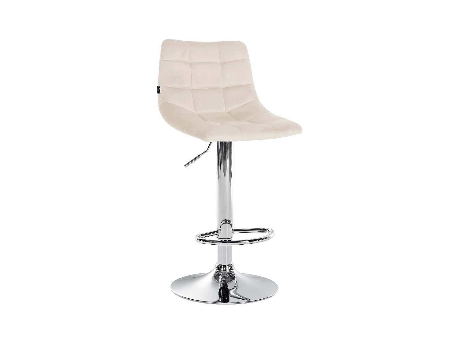 Tabouret de bar - Velours & Métal - Crème - Jerry