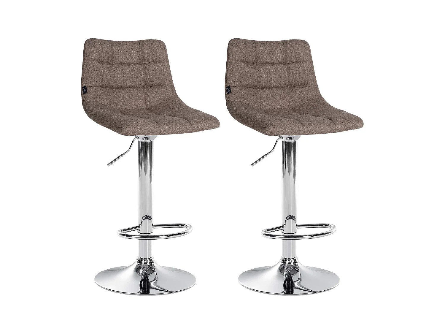 Lot de 2  Tabouret de bar - Tissu & Métal - Taupe - Jerry