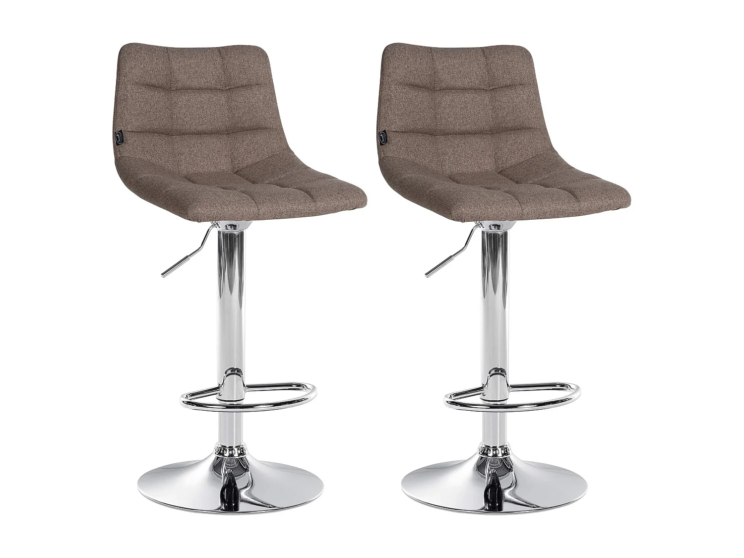 Lot de 2  Tabouret de bar - Tissu & Métal - Taupe - Jerry