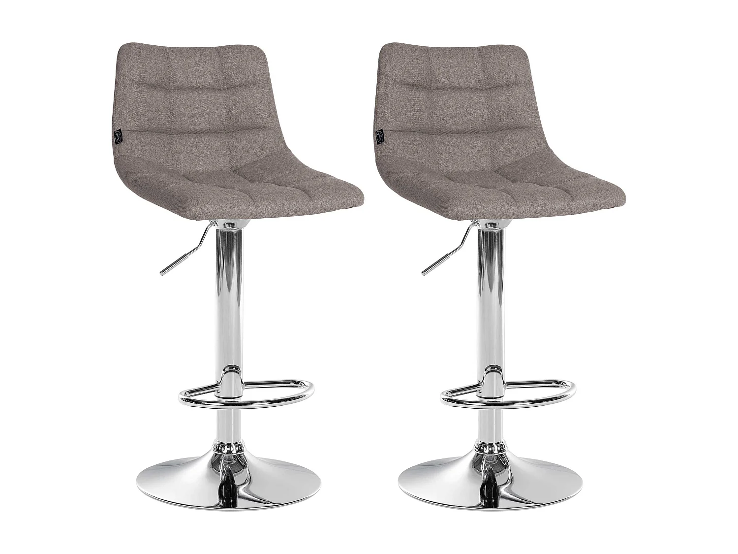 Lot de 2  Tabouret de bar - Tissu & Métal - Gris - Jerry