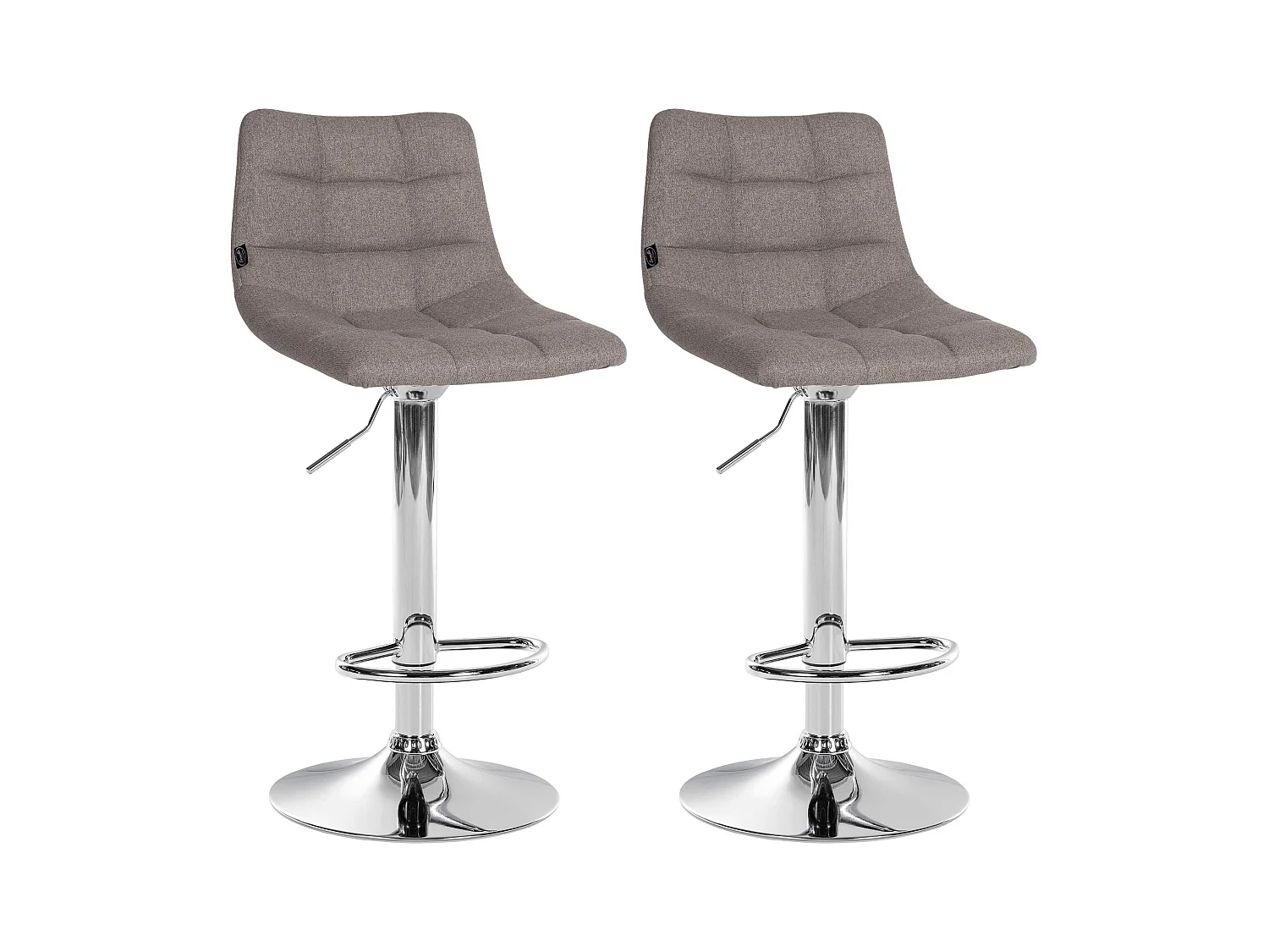 Lot de 2  Tabouret de bar - Tissu & Métal - Gris - Jerry