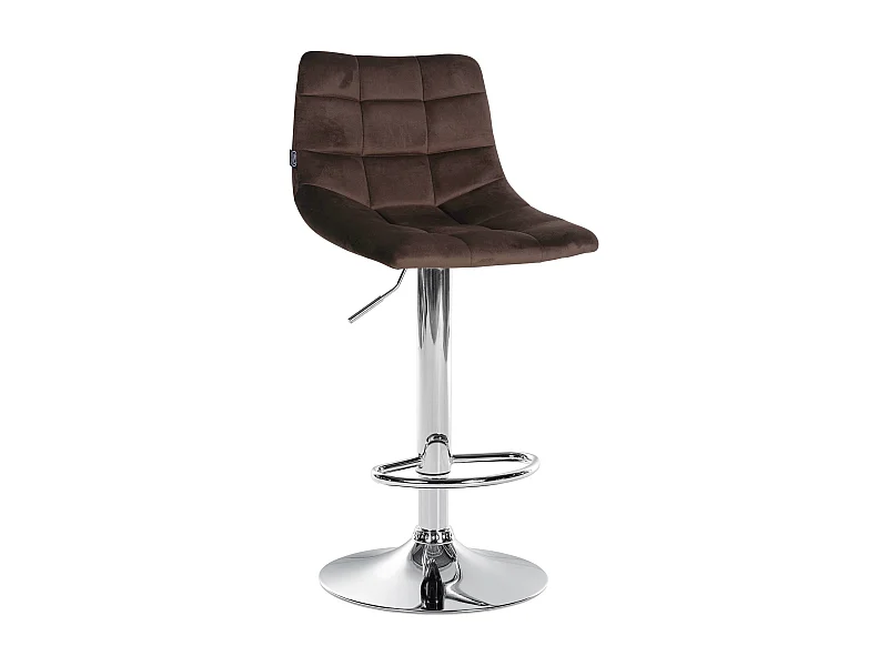 Tabouret de bar - Velours & Métal - Marron - Jerry