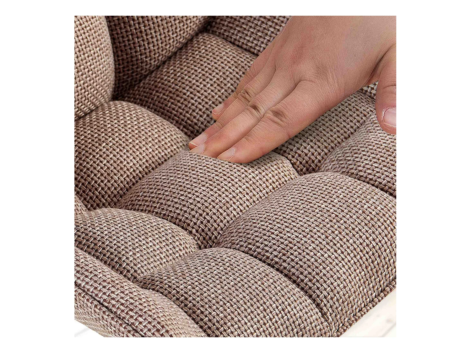 Lot de 4  chaise salle à manger - Tissu & Noir - Marron terre - Saranda