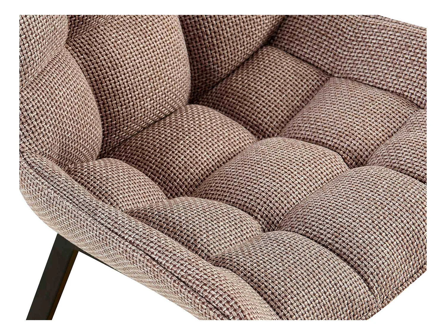 Lot de 4  chaise salle à manger - Tissu & Noir - Marron terre - Saranda