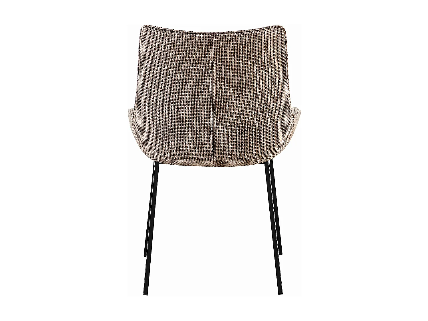 Lot de 4  chaise salle à manger - Tissu & Noir - Marron terre - Saranda