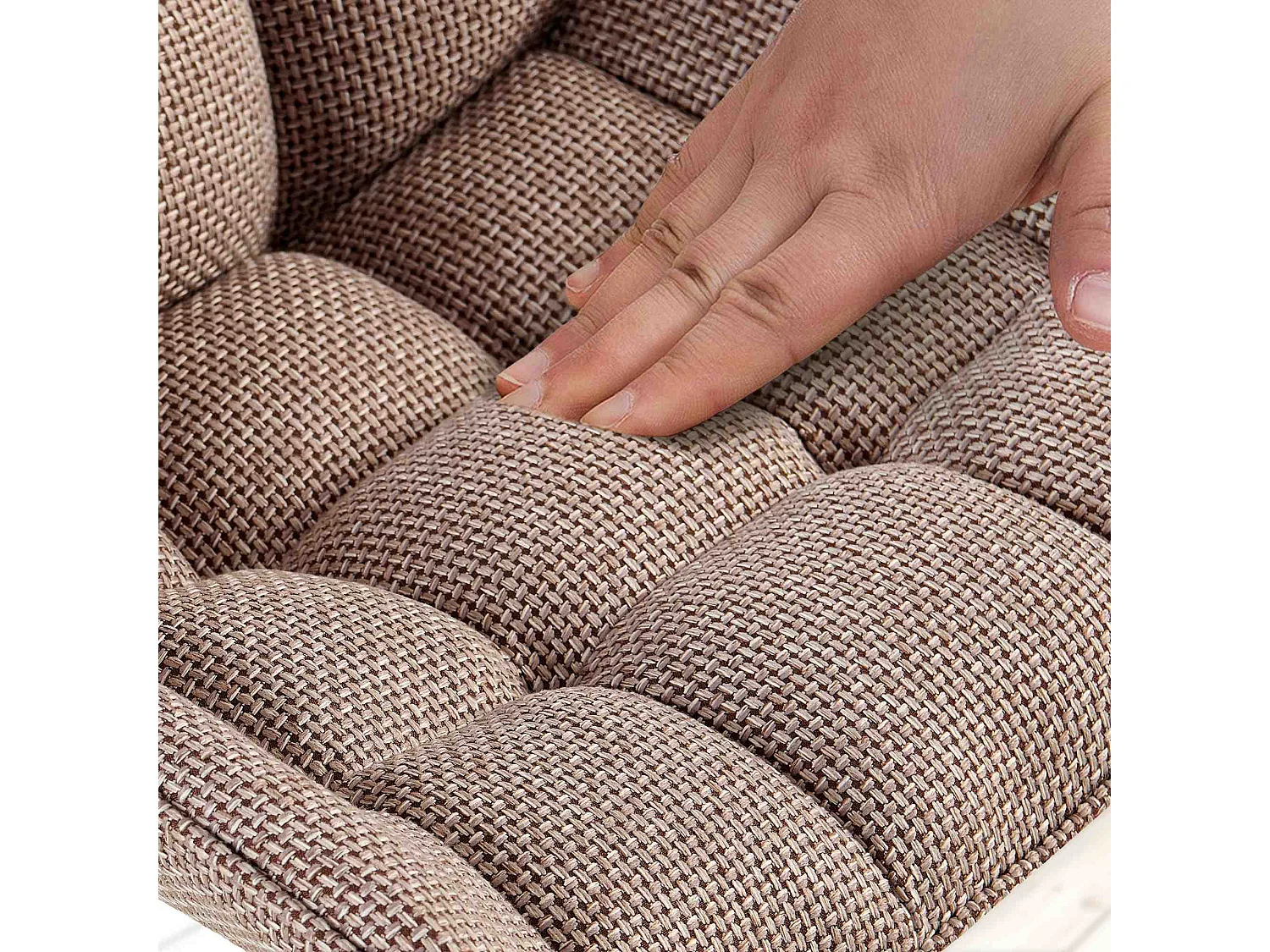 Lot de 4  chaise salle à manger - Tissu & Noir - Marron terre - Saranda