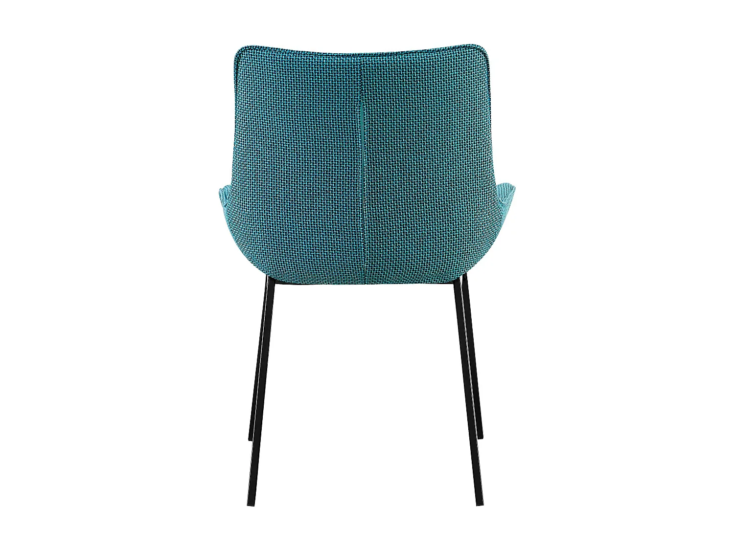 Lot de 4  chaise salle à manger - Tissu & Noir - Turquoise - Saranda