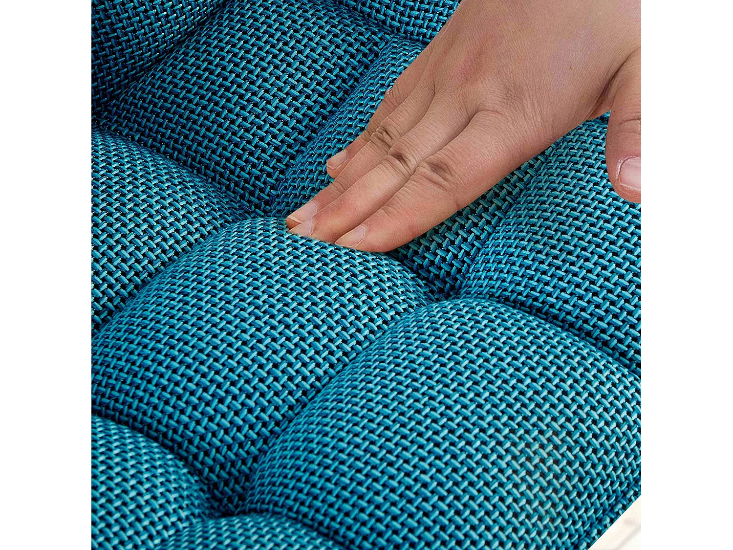 Lot de 4  chaise salle à manger - Tissu & Noir - Turquoise - Saranda