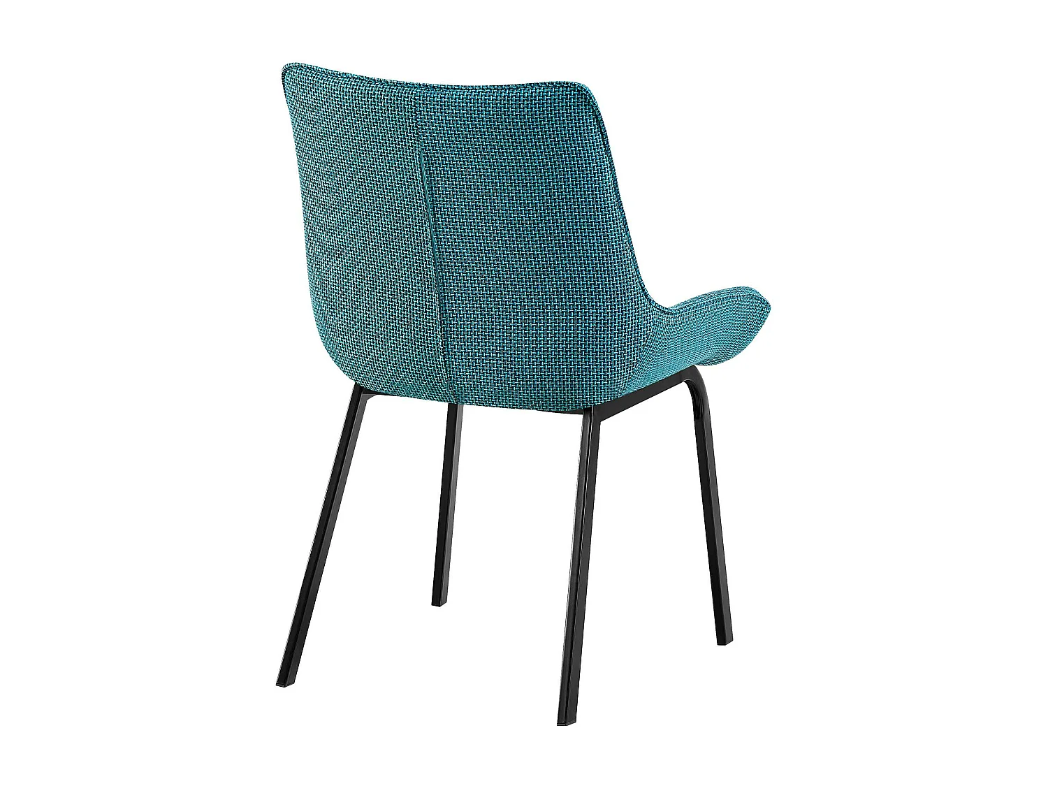 Lot de 4  chaise salle à manger - Tissu & Noir - Turquoise - Saranda