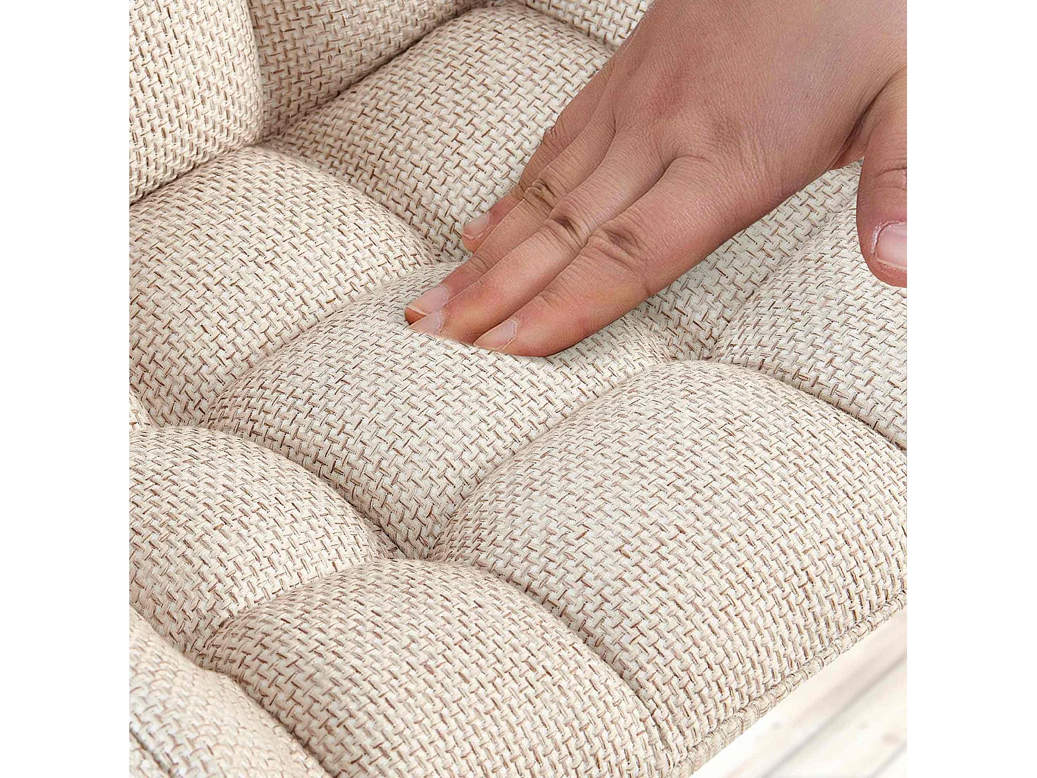 Lot de 4  chaise salle à manger - Tissu & Noir - Ivoire - Saranda