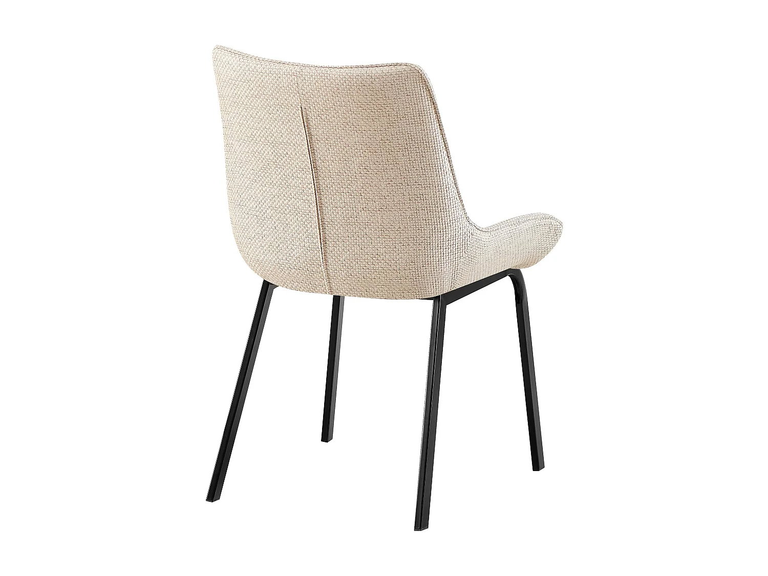 Lot de 4  chaise salle à manger - Tissu & Noir - Ivoire - Saranda