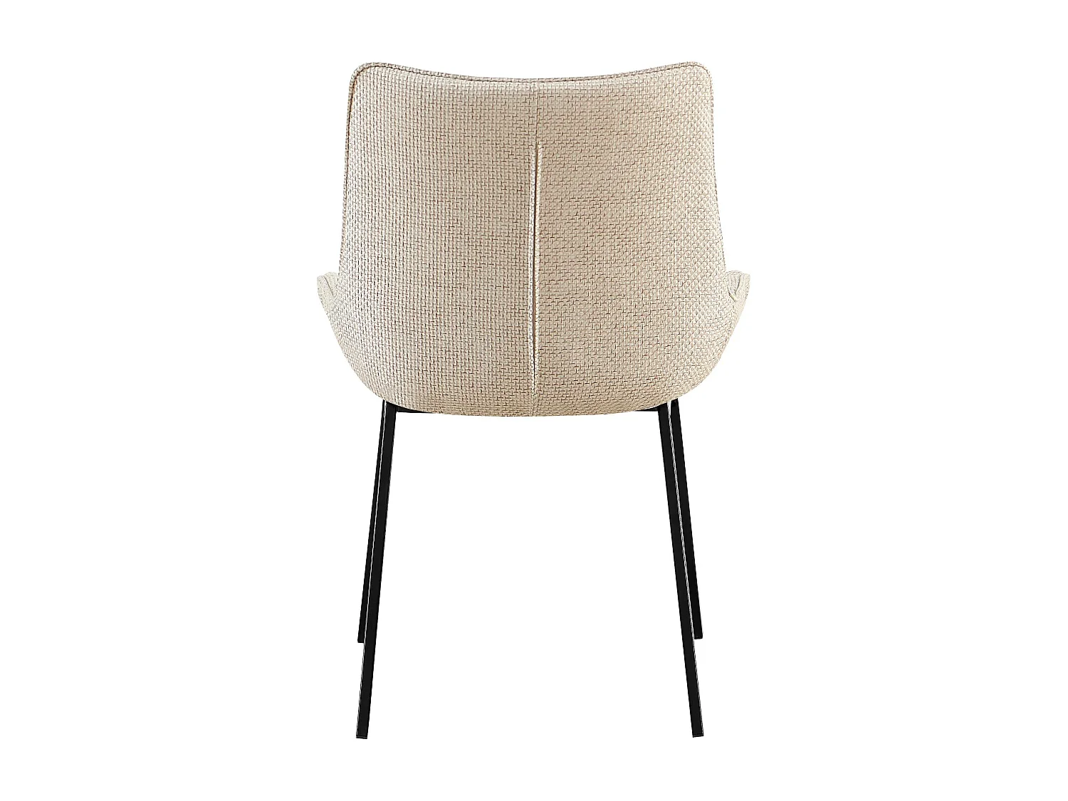 Lot de 4  chaise salle à manger - Tissu & Noir - Ivoire - Saranda