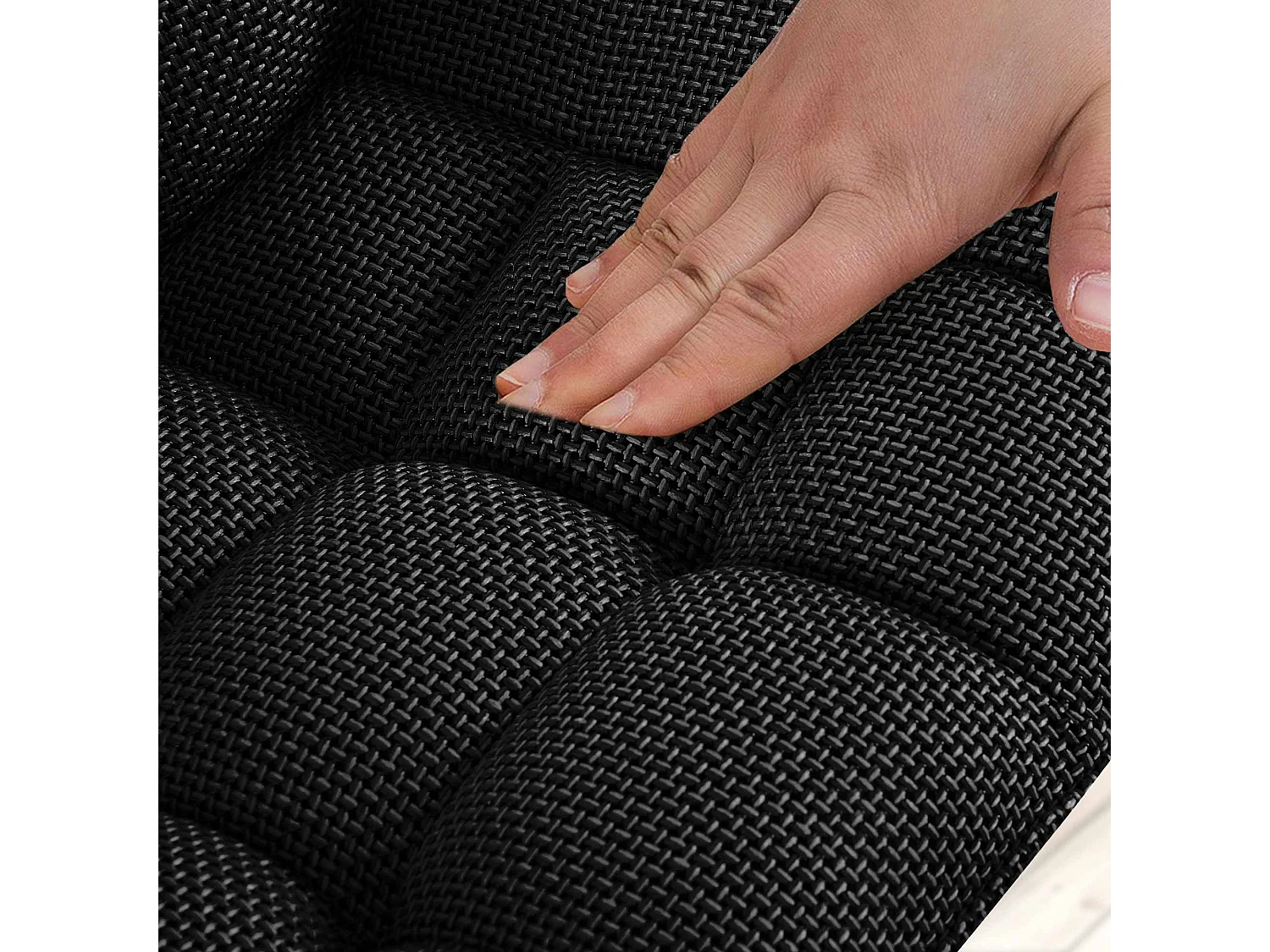 Lot de 4  chaise salle à manger - Tissu & Noir - Gris titane - Saranda