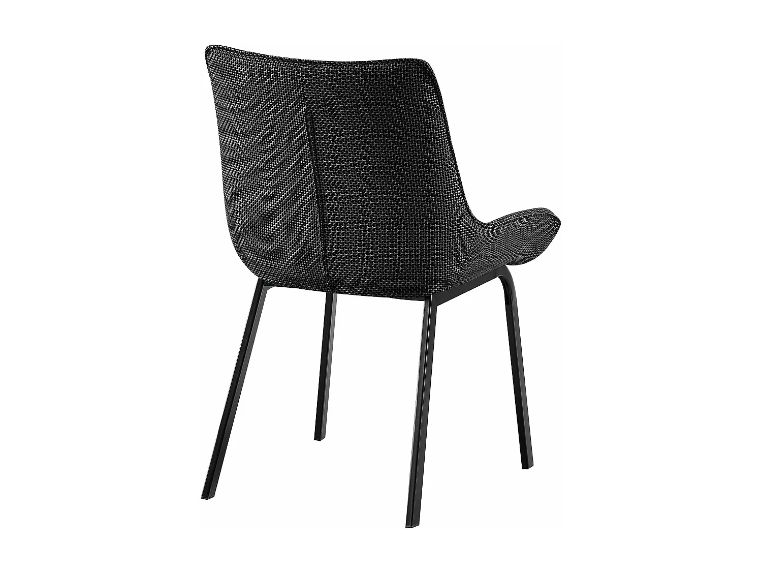 Lot de 4  chaise salle à manger - Tissu & Noir - Gris titane - Saranda