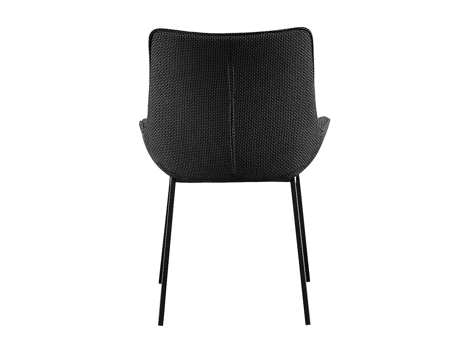 Lot de 4  chaise salle à manger - Tissu & Noir - Gris titane - Saranda