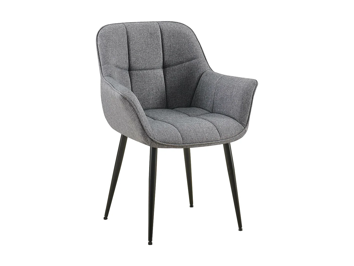 chaises avec accoudoirs - Tissu - Gris foncé - Roseville