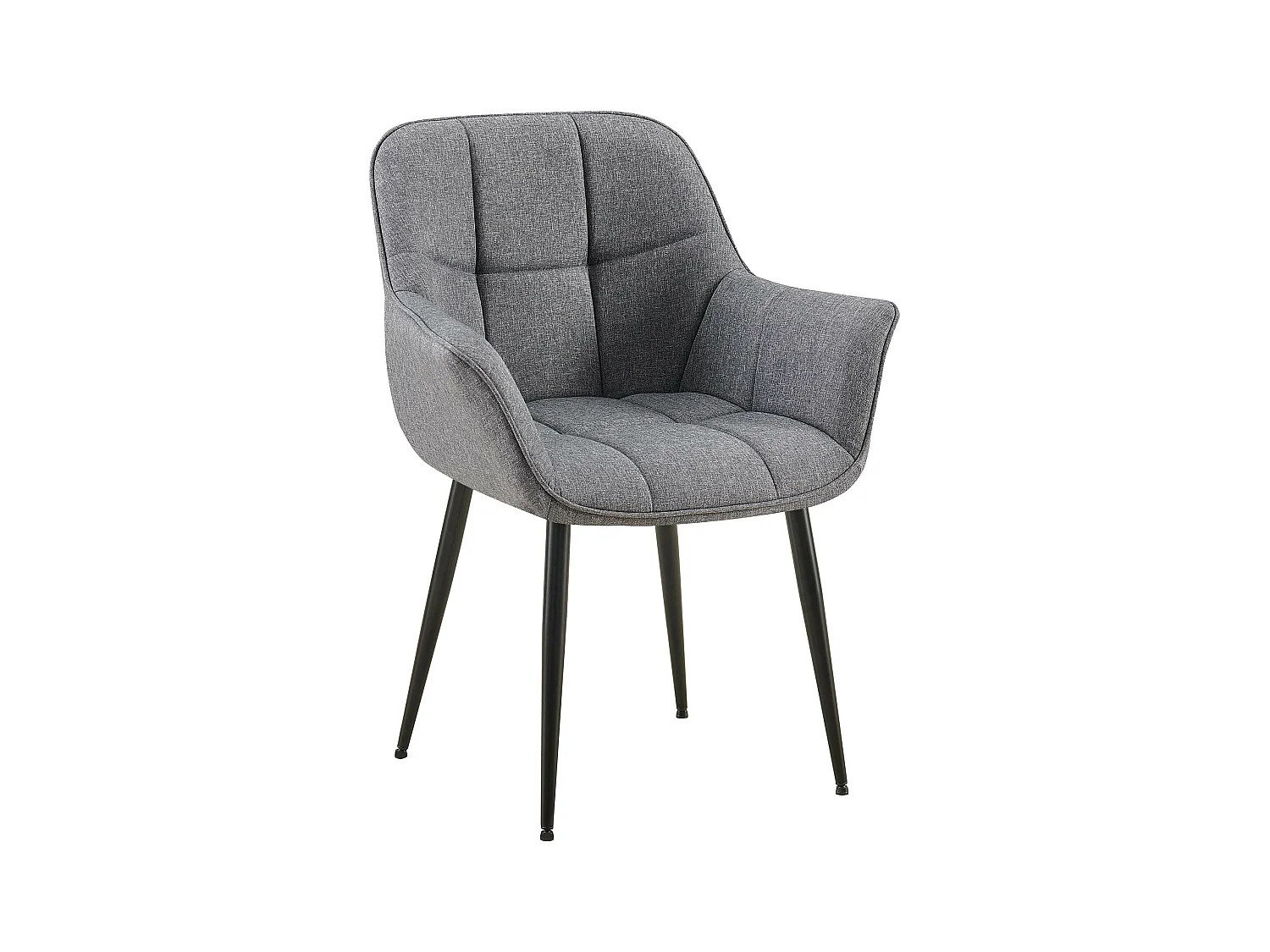 chaises avec accoudoirs - Tissu - Gris foncé - Roseville