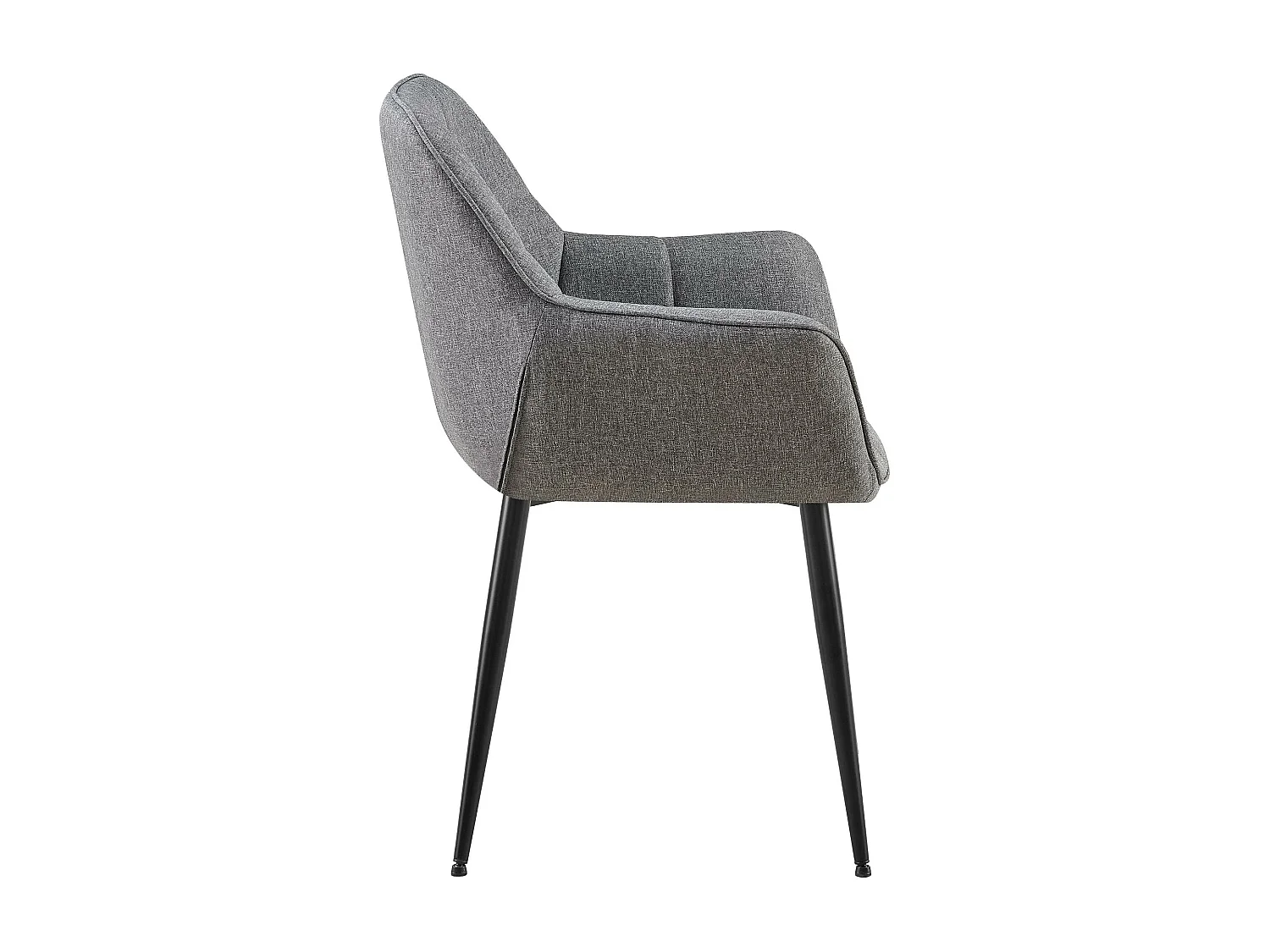 chaises avec accoudoirs - Tissu - Gris foncé - Roseville