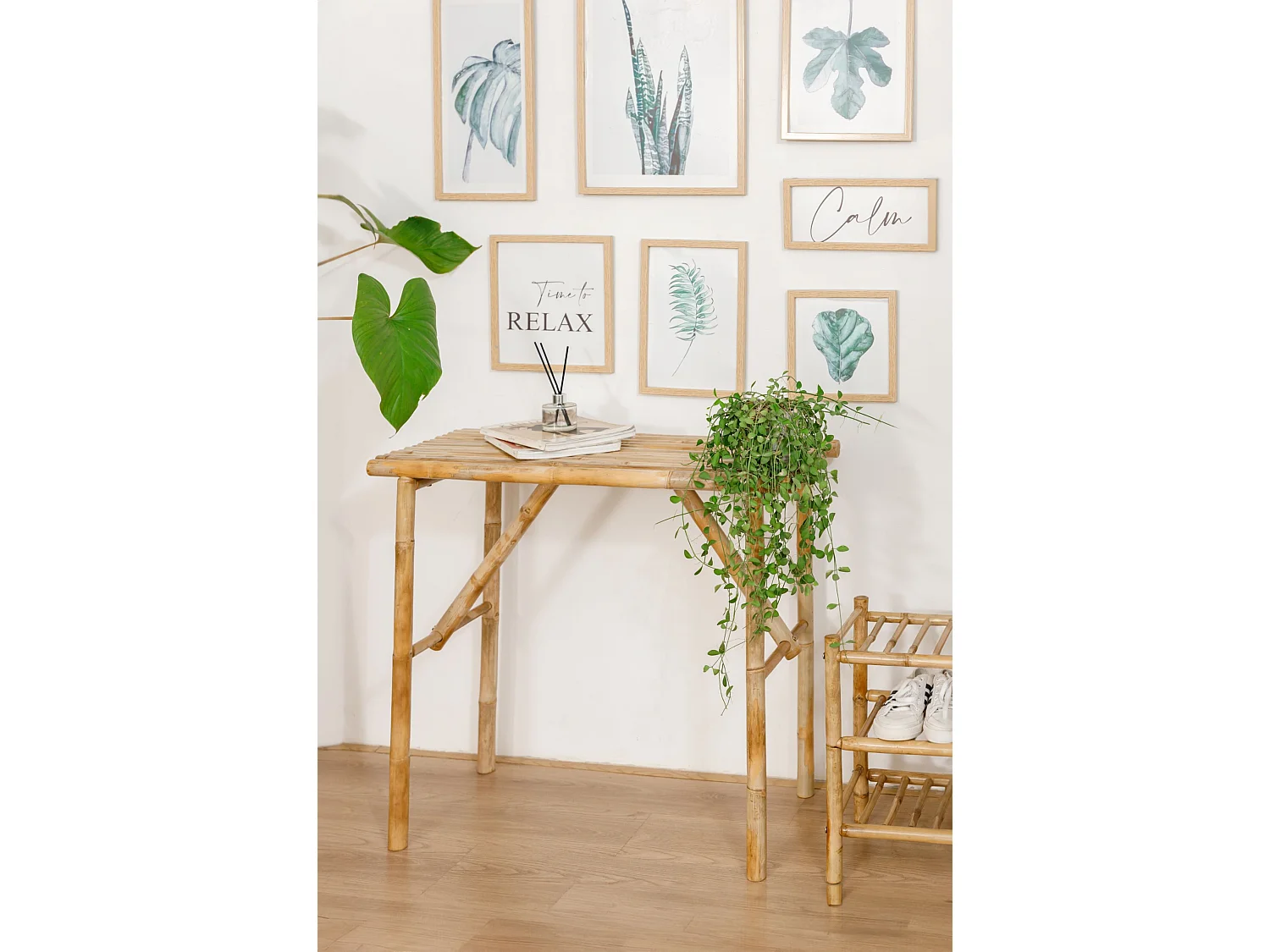 Console en bois de bambou massif