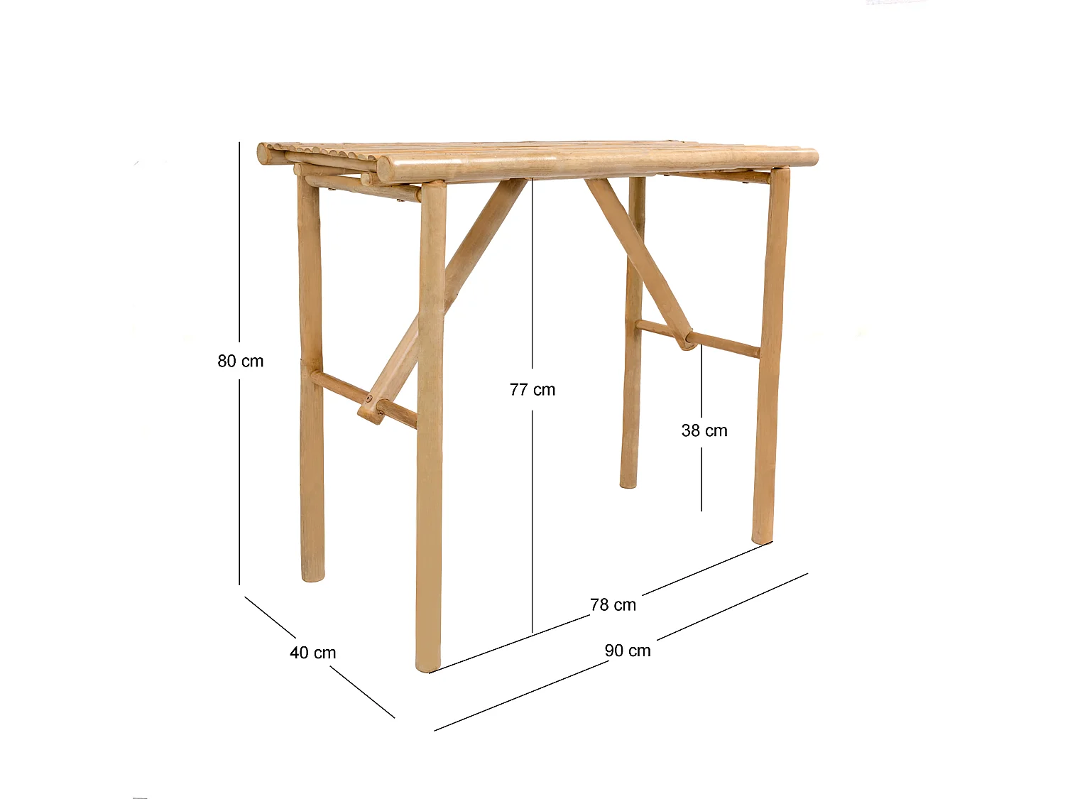 Console en bois de bambou massif