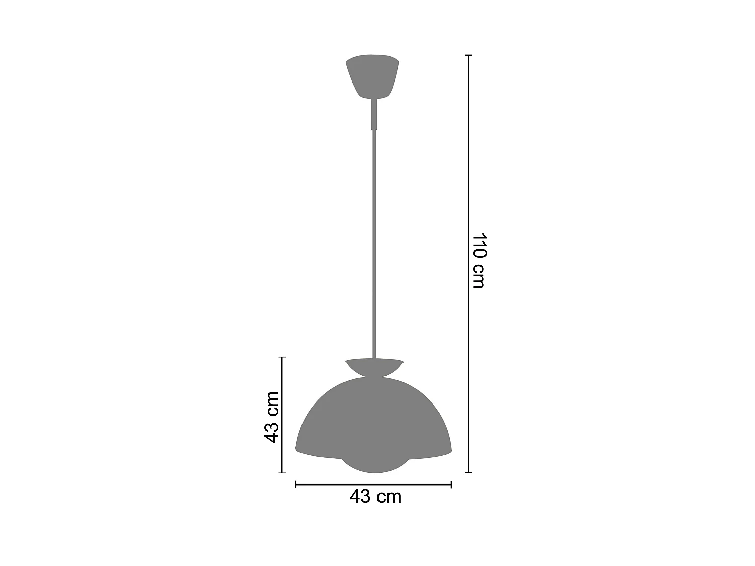 Suspension TOSEL ,métal,Orange ,H110xD43xP43cm