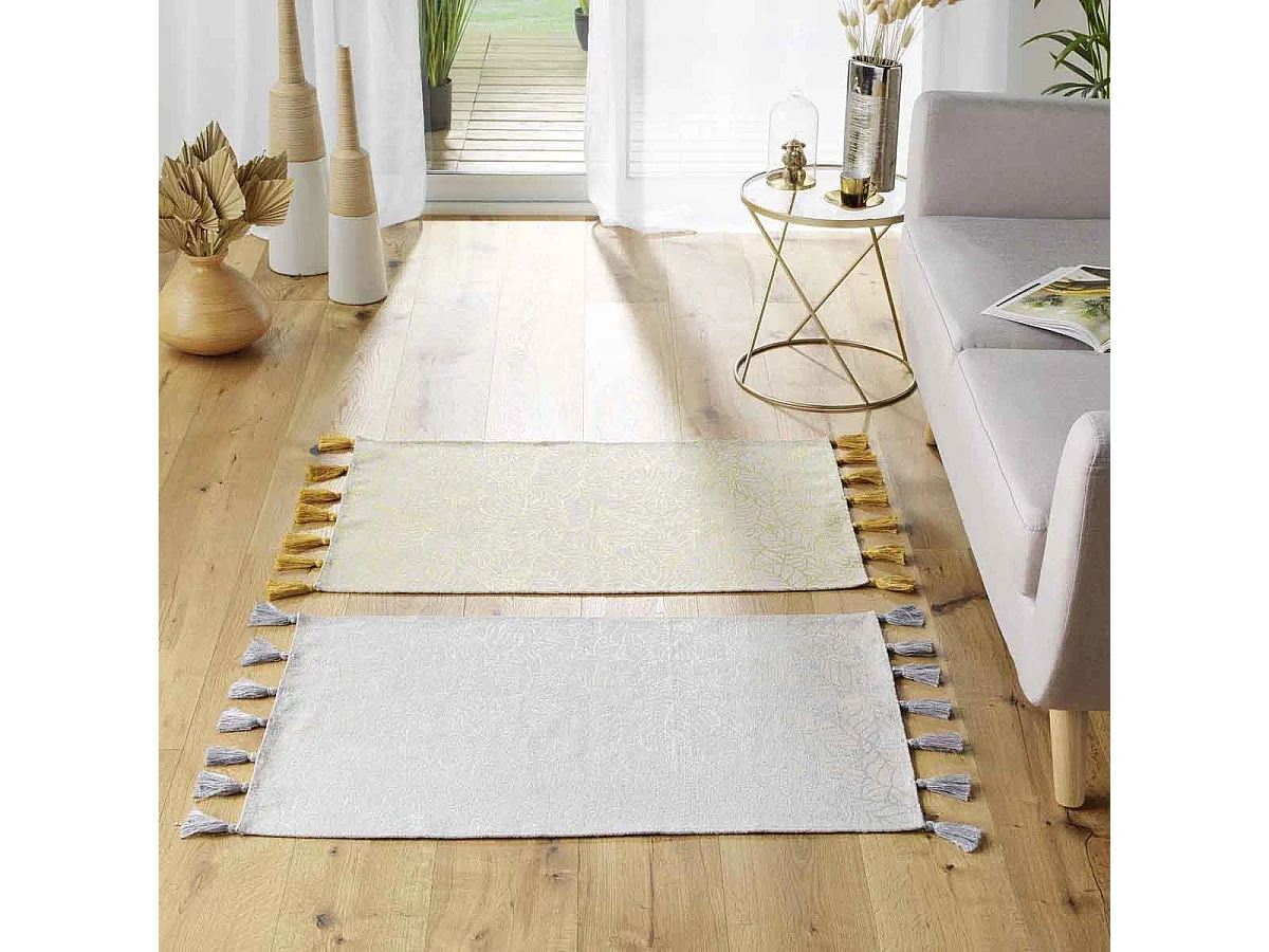 Tapis Déco Imprimé "Solea" 60x90cm Or