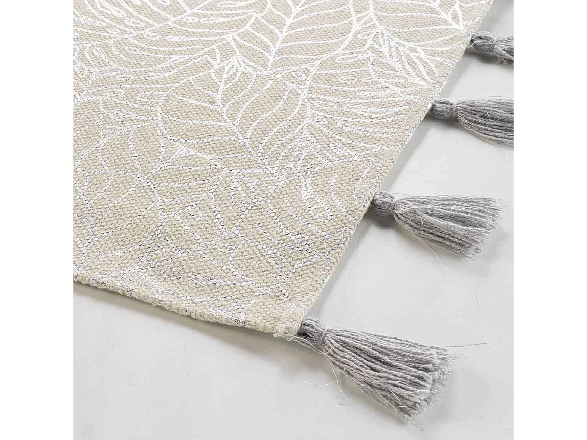 Tapis Déco Imprimé "Solea" 60x90cm Argent