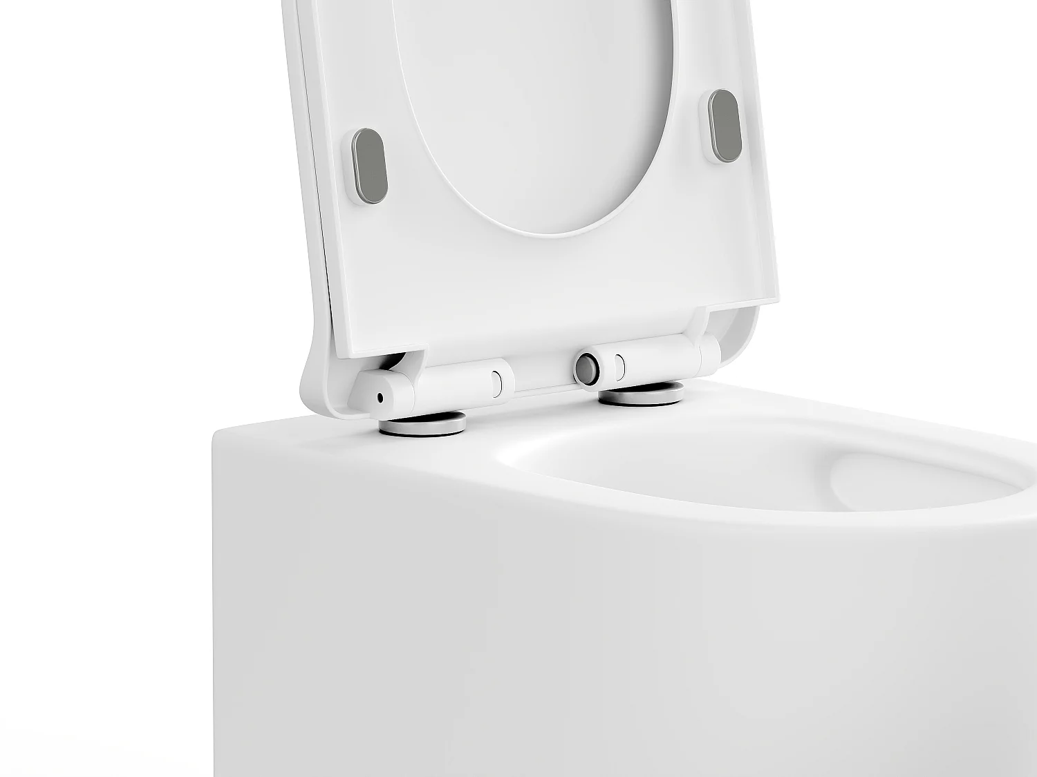 Set voor hang-wc van mat wit keramiek met voorwandsysteem en bedieningsplaat - JAVOINE