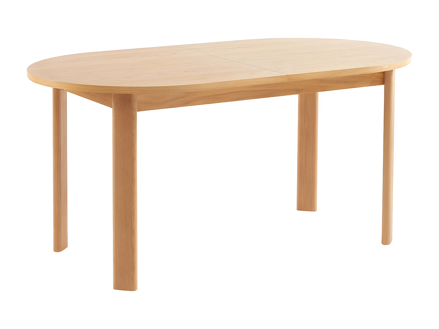 Tirna - Table à manger extensible 6 à 8 personnes ovale en bois 160-200x90cm - Bois clair