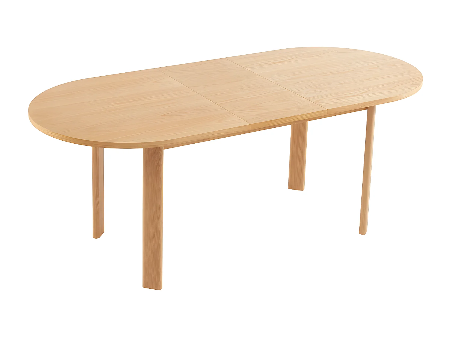 Tirna - Table à manger extensible 6 à 8 personnes ovale en bois 160-200x90cm - Bois clair