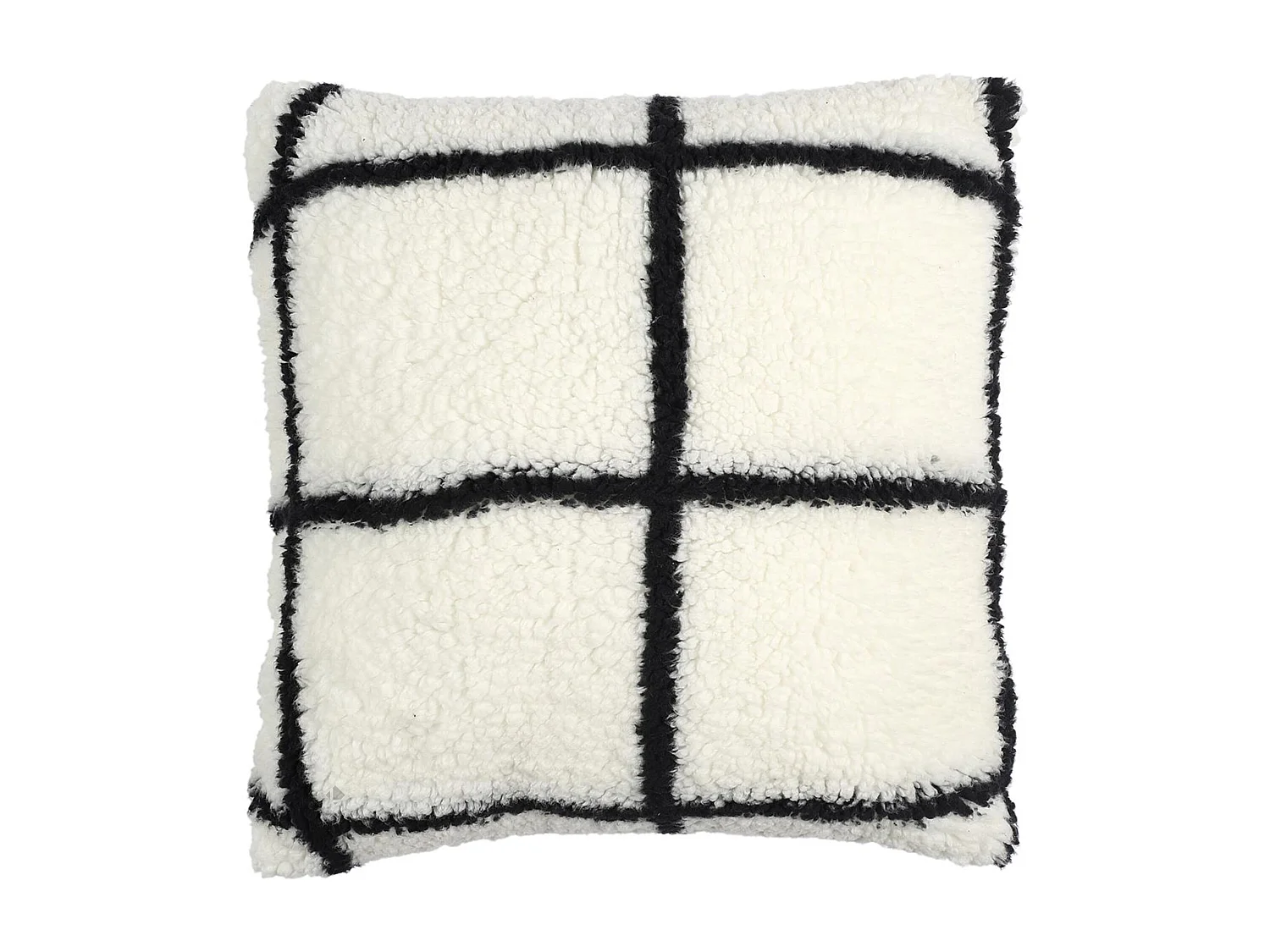 Coussin polyester 40x40 cm collection NINON à carreaux blanc et noir