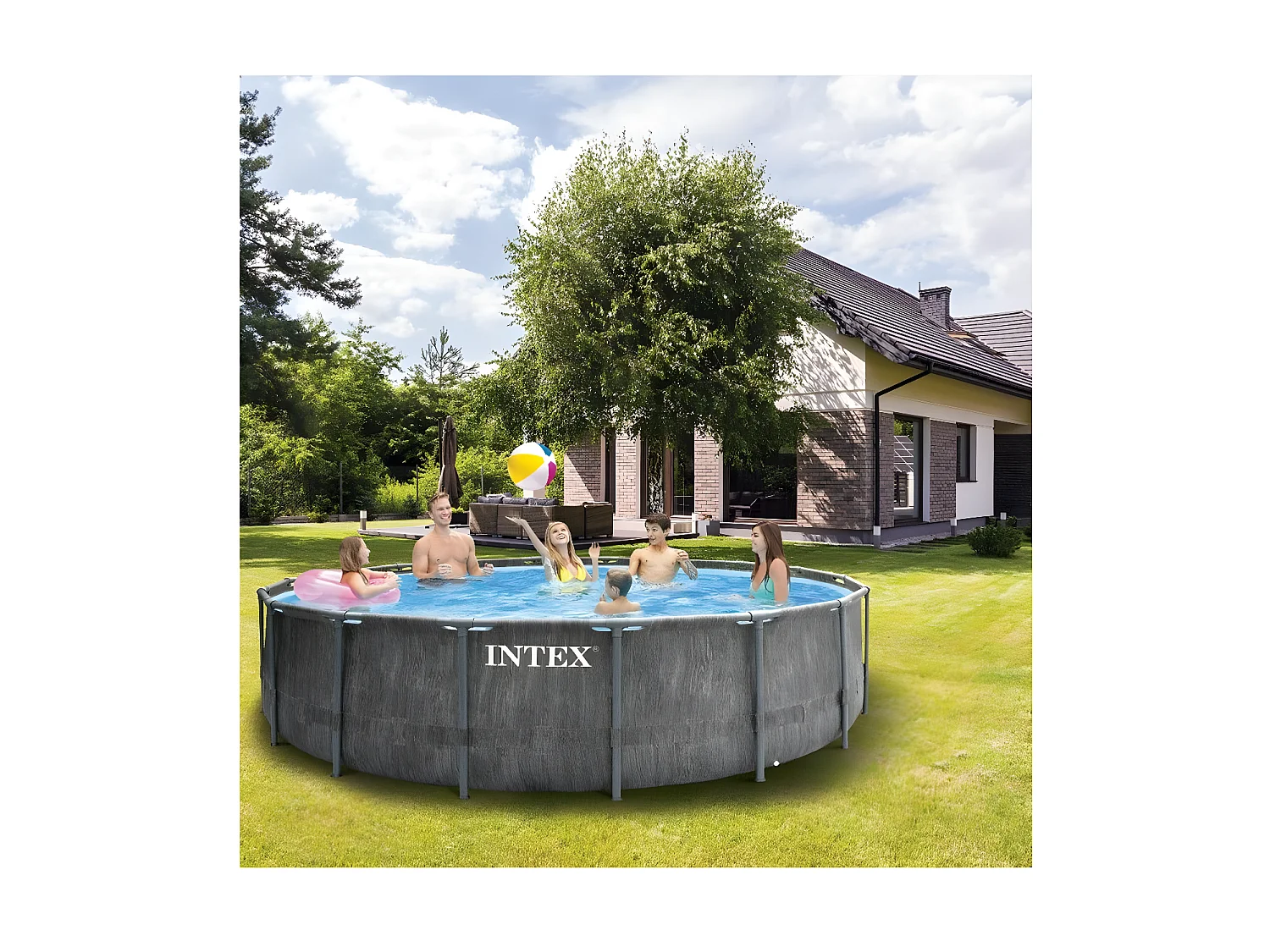 Piscine tubulaire Baltik ronde 4,57 x 1,22 m - Intex