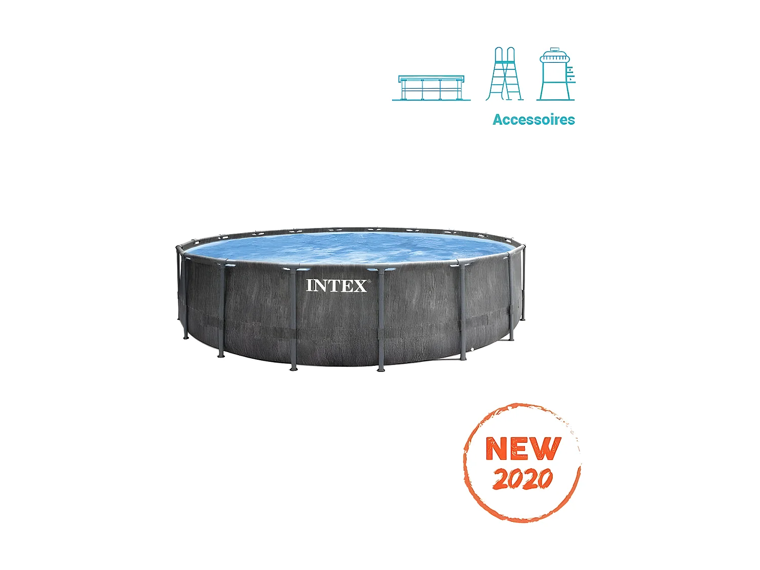 Piscine tubulaire Baltik ronde 4,57 x 1,22 m - Intex
