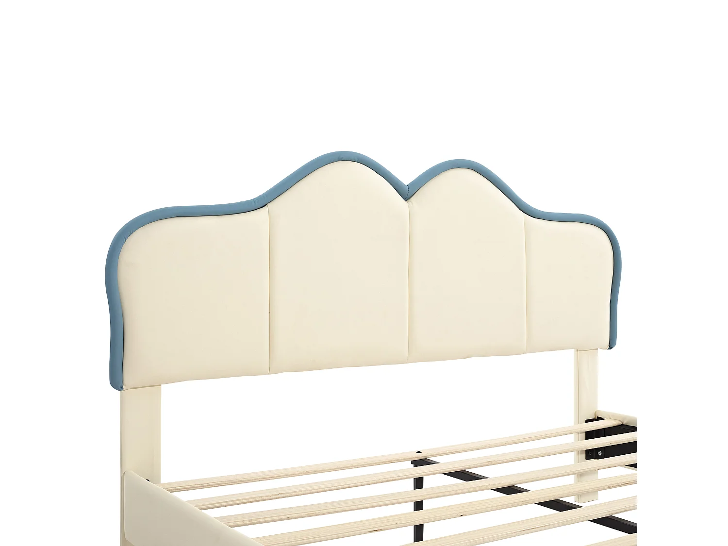 Cama infantil 140x200cm em imitação de pelo - Azul e Branco