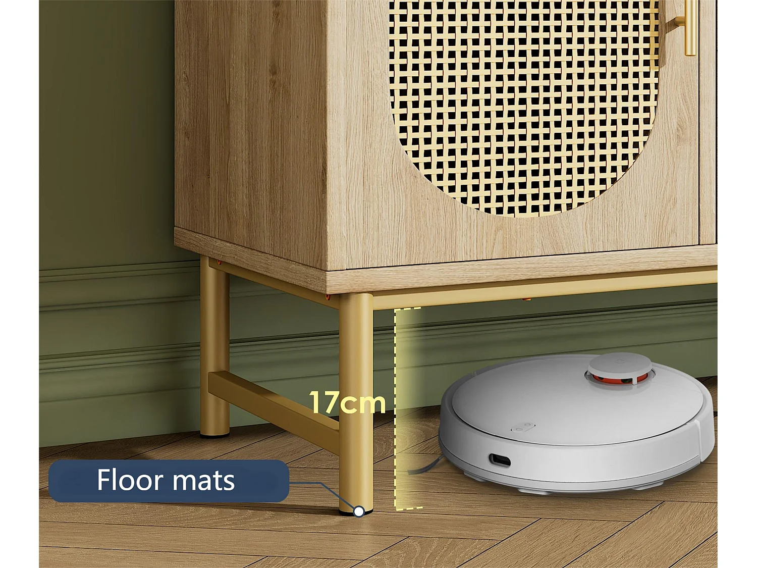 Ladekast met 2 deuren en 3 lades - spaanplaat - Naturel
