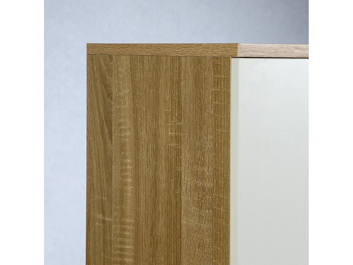 Buffet CHICAGO commode meuble de rangement en mélaminé chêne sonoma/blanc, avec 2 portes