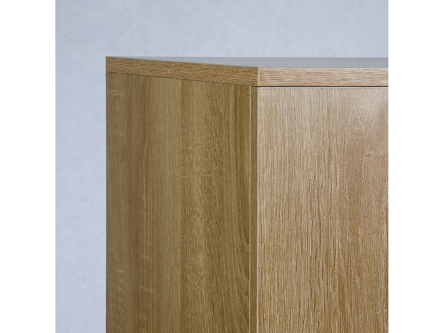 Buffet CHICAGO commode meuble de rangement en mélaminé décor chêne sonoma, avec 2 portes