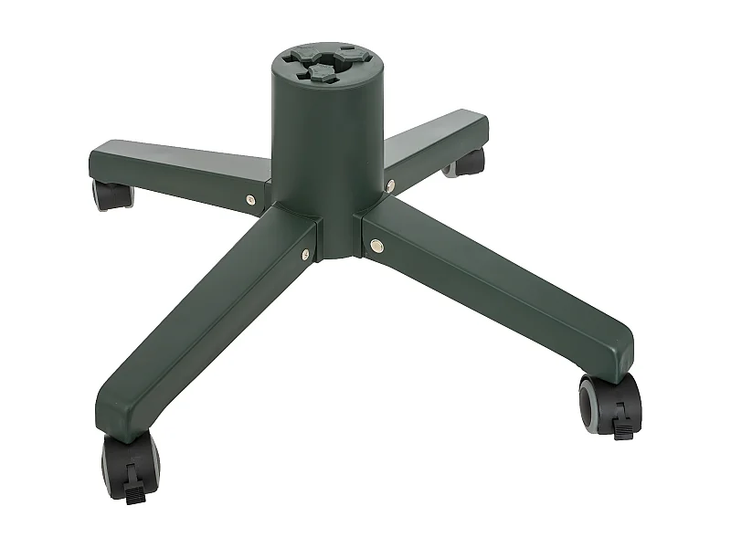 Pied de Sapin réglable, pliable et sur roues en métal Vert foncé