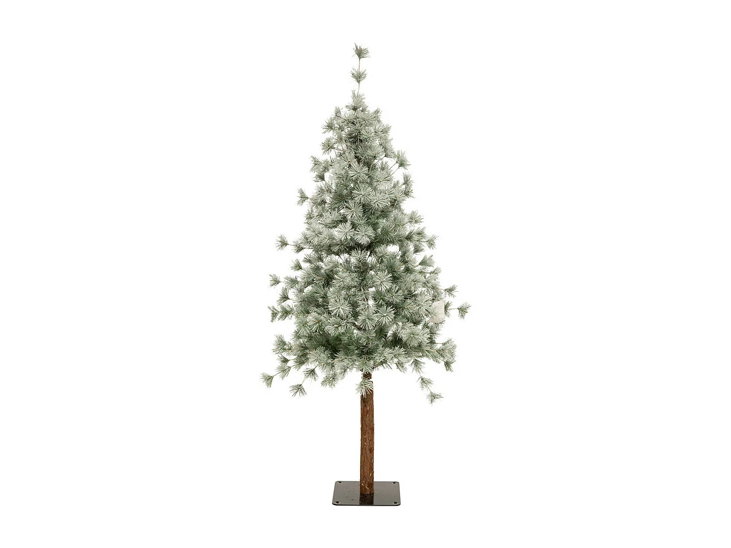 Sapin de Noël artificiel Vert clair enneigé avec pied en bois et métal H 150 cm